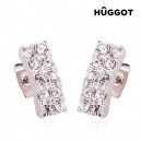 Boucles d'oreilles Plaqué Rhodium et Zirconites Ribbon Hûggot