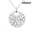 Collier Plaqué Rhodium et Zirconites Moon Hûggot (45 cm)