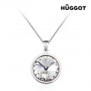 Collier Plaqué Rhodium Balance Hûggot Fabriqué avec des Cristaux Swarovski® (40 cm)
