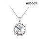 Collier Plaqué Rhodium Balance Hûggot Fabriqué avec des Cristaux Swarovski® (40 cm)