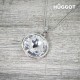 Collier Plaqué Rhodium Balance Hûggot Fabriqué avec des Cristaux Swarovski® (40 cm)