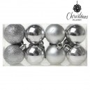 Boules de Noël Christmas Planet 6868 4 cm (16 uds) Argenté