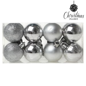 Boules de Noël Christmas Planet 6868 4 cm (16 uds) Argenté