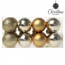 Boules de Noël Christmas Planet 6967 4 cm (16 uds) Doré