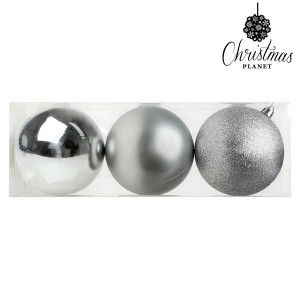 Boules de Noël Christmas Planet 7254 10 cm (3 uds) Argenté