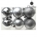 Boules de Noël Christmas Planet 8145 6 cm (12 uds) Argenté