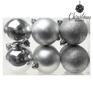 Boules de Noël Christmas Planet 8145 6 cm (12 uds) Argenté