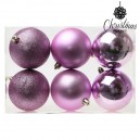 Boules de Noël Christmas Planet 8008 8 cm (6 uds) Violet