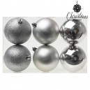 Boules de Noël Christmas Planet 8121 8 cm (6 uds) Argenté