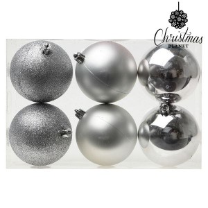 Boules de Noël Christmas Planet 8121 8 cm (6 uds) Argenté