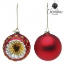 Boules de Noël Christmas Planet 1662 8 cm (2 uds) Verre Rouge