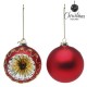 Boules de Noël Christmas Planet 1662 8 cm (2 uds) Verre Rouge
