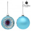 Boules de Noël Christmas Planet 1693 8 cm (2 uds) Verre Bleu