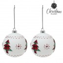 Boules de Noël Christmas Planet 1860 8 cm (2 uds) Verre Blanc