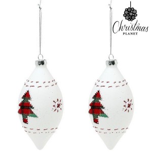 Boules de Noël Christmas Planet 1990 (2 uds) Verre Blanc