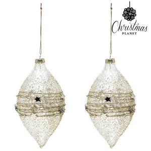 Boules de Noël Christmas Planet 2225 (2 uds) Verre Doré