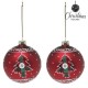 Boules de Noël Christmas Planet 1785 8 cm (2 uds) Verre Rouge