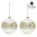 Boules de Noël Christmas Planet 2386 10 cm (2 uds) Verre Doré