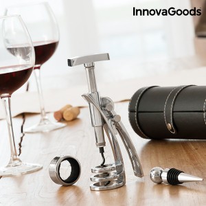 Ensemble d'Accessoires à Vin avec Tire-Bouchon Screwpull InnovaGoods (4 Pièces)