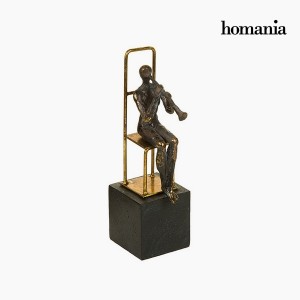 Figurine Décorative Résine Or Noir (13 x 9 x 29 cm) by Homania