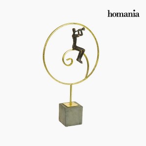 Figurine Décorative Résine Or Noir (30 x 9 x 50 cm) by Homania
