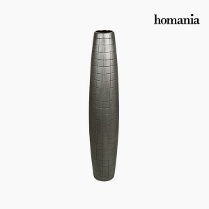 Vase de sol Céramique Argent (19 x 19 x 100 cm) by Homania