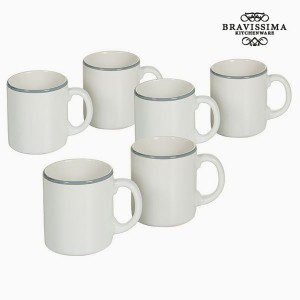 Ensemble de jarres Vaisselle Blanc Bleu (6 pcs) - Collection Kitchen's Deco by Bravissima Kitchen