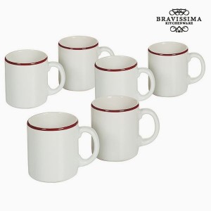 Ensemble de jarres Vaisselle Blanc Bordeaux (6 pcs) - Collection Kitchen's Deco by Bravissima Kitchen