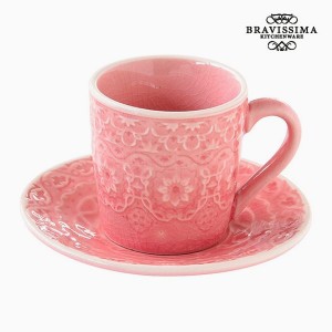 Tasse avec sous-tasse Porcelaine Corail by Bravissima Kitchen
