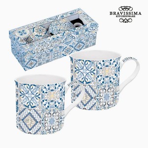 Lot de tasses Porcelaine Bleu (2 pcs) by Bravissima Kitchen