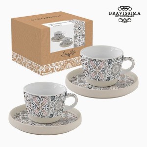 Lot de tasses Porcelaine Gris (2 pcs) by Bravissima Kitchen