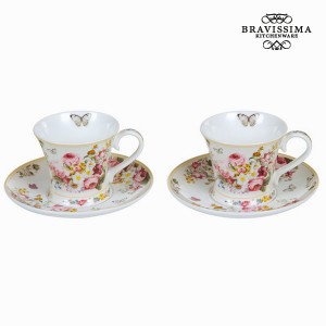 Ensemble de 2 tasses avec soucoupes bloom - Collection Kitchen's Deco by Bravissima Kitchen