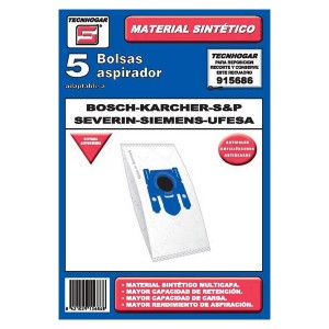Sac de Rechange pour Aspirateur Tecnhogar 915686 (5 uds)