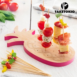 Ensemble en Bambou pour Tapas Ananas TakeTokio (16 Pièces)