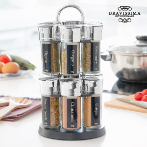 Étagère à Épices avec 12 Épices Bravissima Kitchen