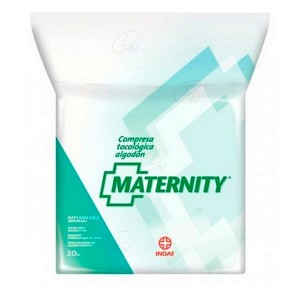 Compresses Tocologiques en Coton Maternity Indasec (20 uds)