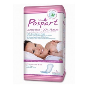 Compresses Tocologiques en Coton Indasec (12 uds)