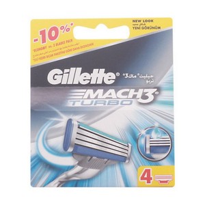 Lames de Rasoir de Rechange Mach 3 Turbo Gillette (4 uds)