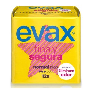 Compresses Normales avec Ailes Evax (12 uds)