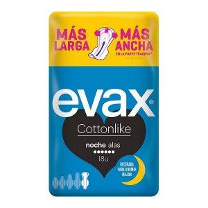 Compresses avec Ailes pour la Nuit Evax (18 uds)