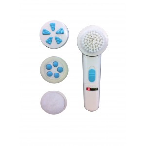 Brosse rotative nettoyante-exfoliante visage et corps 4 Accessoires