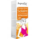 Lait protection solaire avec activateur de bronzage SPF20