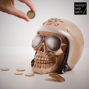 Tirelire Crâne de motard