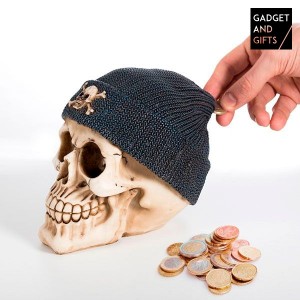 Tirelire Tête de Mort avec Bonnet de Pirate