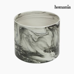 Centre de Table Céramique Blanc (21,5 x 21,5 x 18,7 cm) by Homania