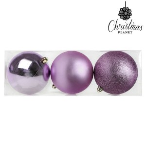 Boules de Noël Christmas Planet 7339 10 cm (3 uds) Pourpre