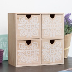 Caisson en Bois Mandala (4 Tiroirs)
