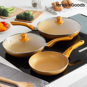 Ensemble de Poêles Gold-Effect InnovaGoods (5 Pièces)