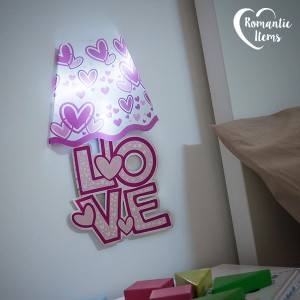 Autocollant Mural avec Coeurs LED Romantic Items