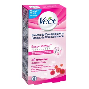 Bandes de Cire Dépilatoire Peau Normale Veet Easy Gelwax (Pack de 40)